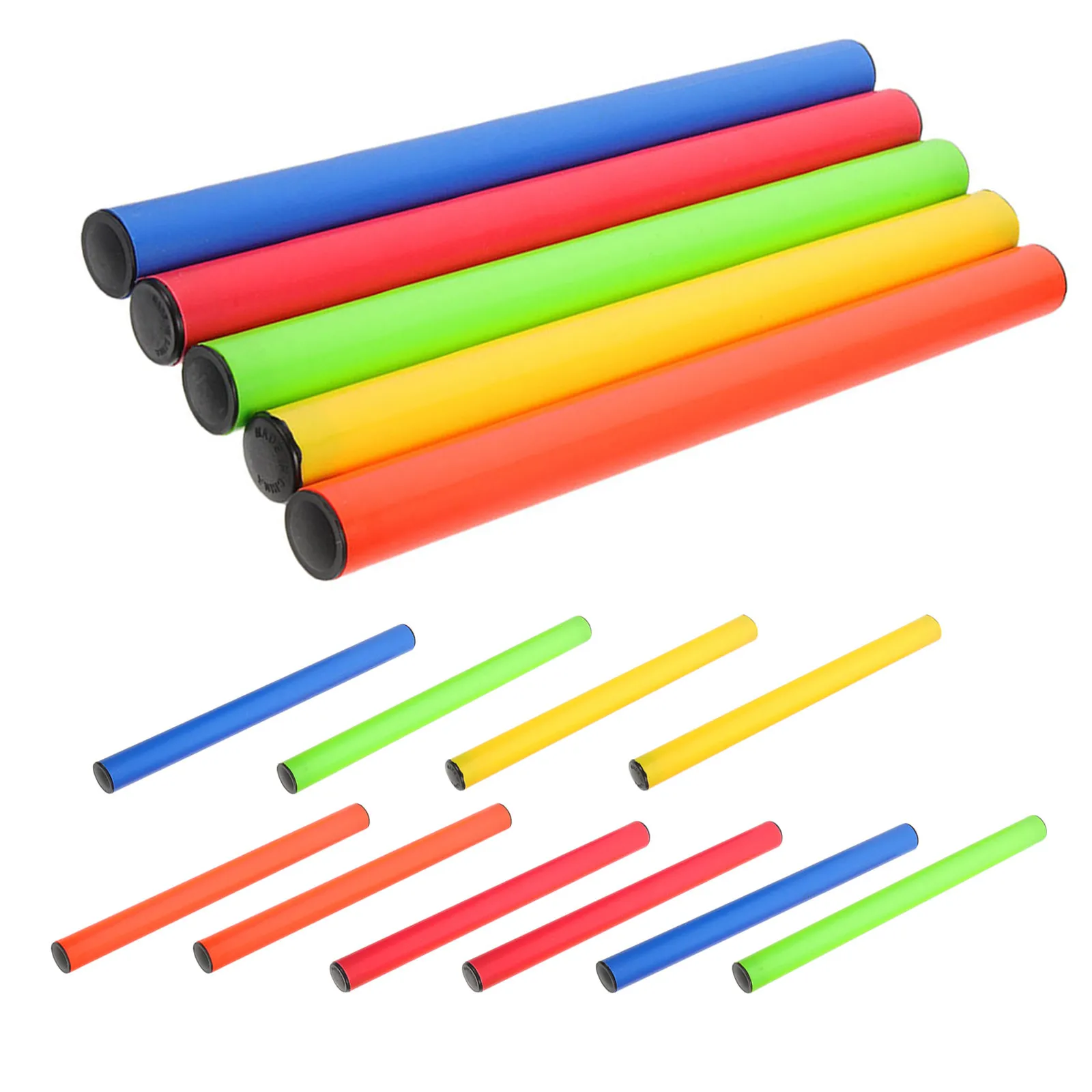 15Pcs Lightweight Plastic Relay Anti-Skid Competition Sticks School Track Running Outdoor Training Race Supply Sticks