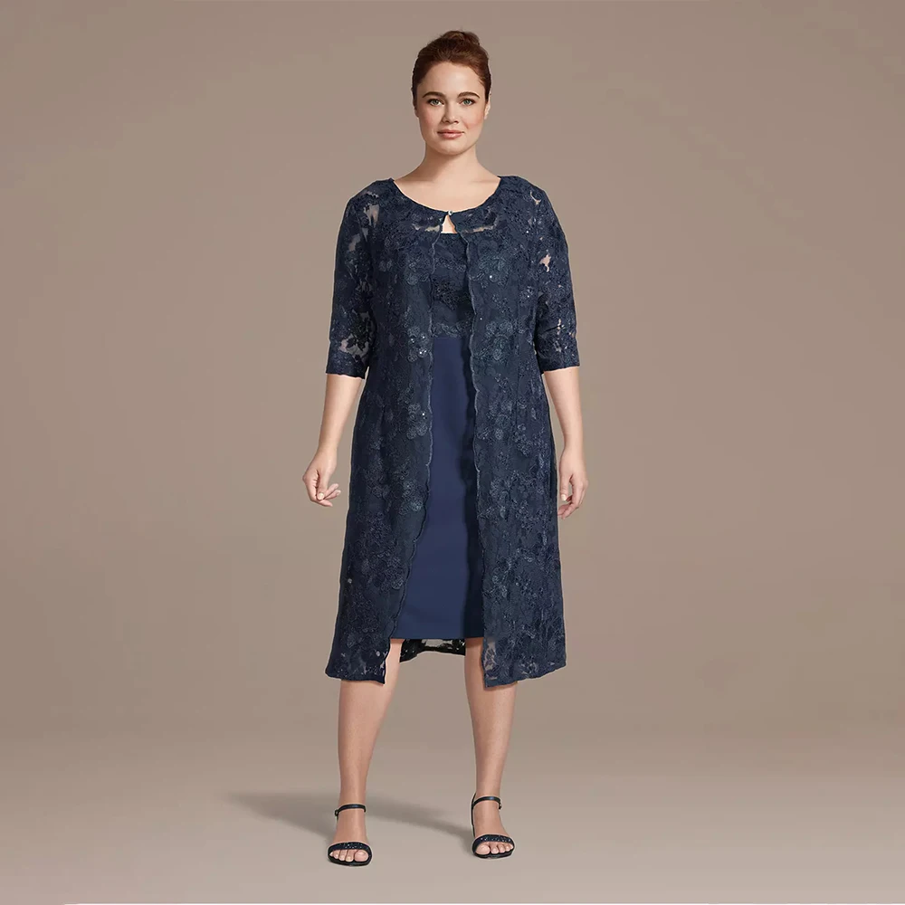 Mother of The Bride Dresses 2026 Mother Dress Elegant Applique Half Sleeve Jacket Mother Dress Women's Wedding Party Attire