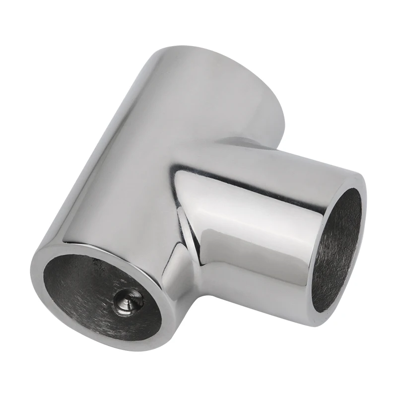 Marine Boat Yacht High-Quality Stainless Steel Handrail Fitting 90° Deck Hand Rail Tee Joint Connector for 25mm Tube/Pipe