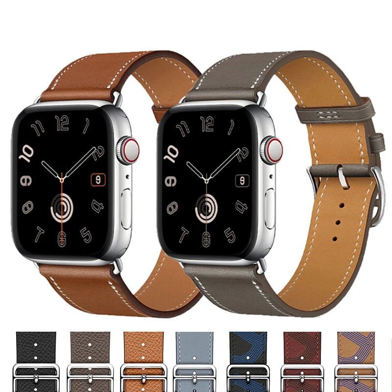 Leather band For Apple watch Ultra 49mm 44mm 40mm 38mm/42mm wrist bracelet 45/44 mm strap iWatch series 8 7 3 4 5 6 se 41mm/45mm