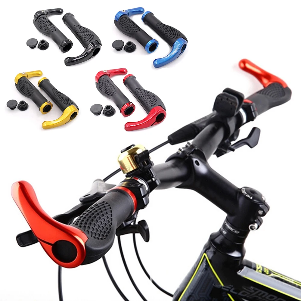 

Bike Handlebar Grips Aluminum Double Locking Bike Handlebar Comfortable,Shock Absorption Rubber Grips for Beach Scooter