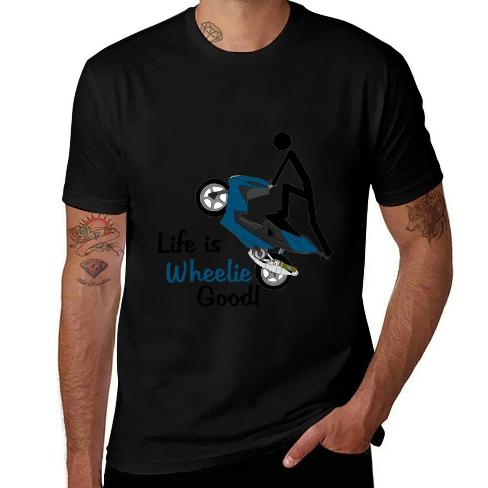 

Life is wheelie good, gift for Stunter, Biker, Aerox scooter Motorcycle Tuning Stunt wear T-Shirt Louboutins funny t shirts men