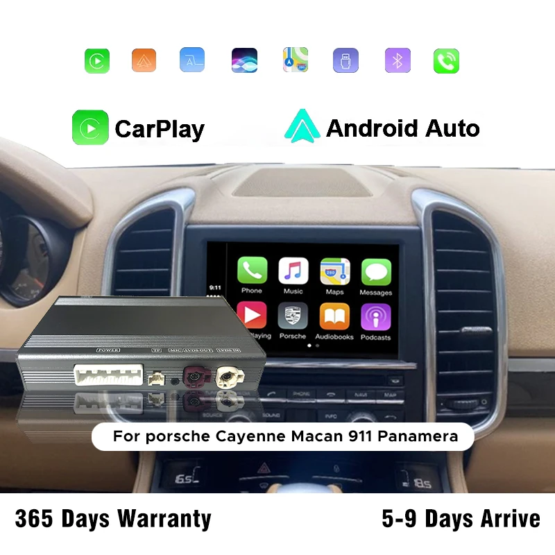 

Wireless CarPlay & Android Auto Module Box For Porsche Cayenne Macan Cayman PCM3.0 3.1 4. 0 Plug & Play Navigation System Mirror