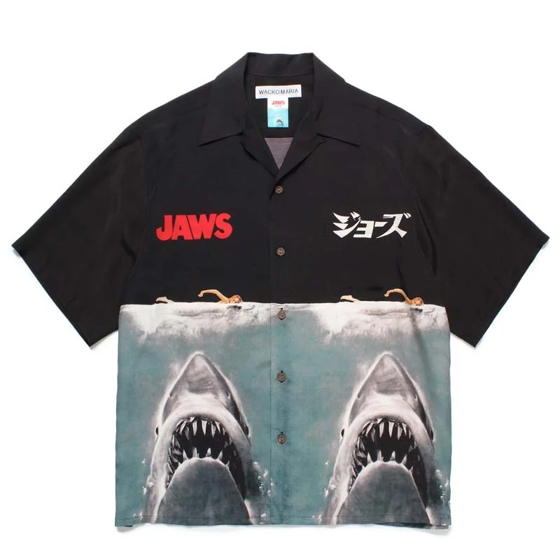 

WACKO MARIA Great White Shark Hawaii Short-Sleeved Shirt 25SS Latest Men's and Women's Fashion Brand Cuban Collar Shirt