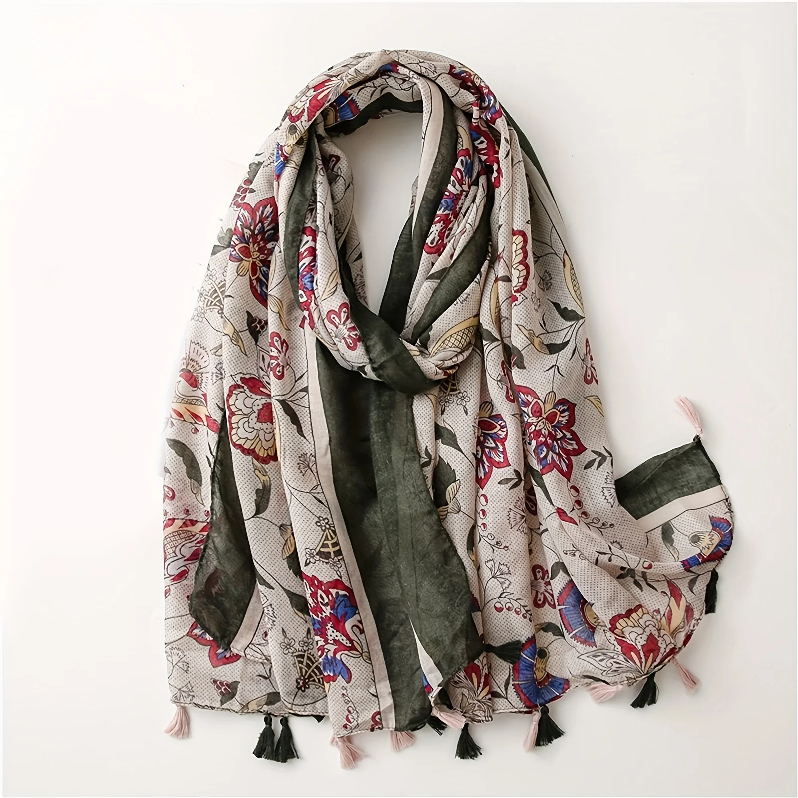 Popular Thin Tassel Shawl - 1pc of 70.87 * 33.46inch Headscarf for Keeping Warm All Year Round - Outdoor Scarf, Fashionable Printed Soft Beach Scarf - Women's Rectangular Scarf