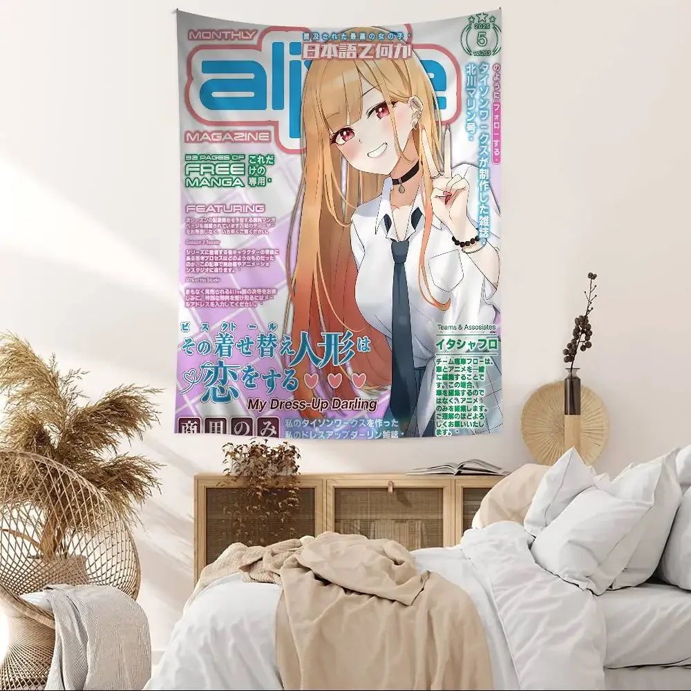 M-My Dress-Up حبيبي مارين كيتاجاوا أنيمي لتقوم بها بنفسك قماش مزخرف جداري الهبي زهرة جدار السجاد المسكن ديكور جدار ديكور فني