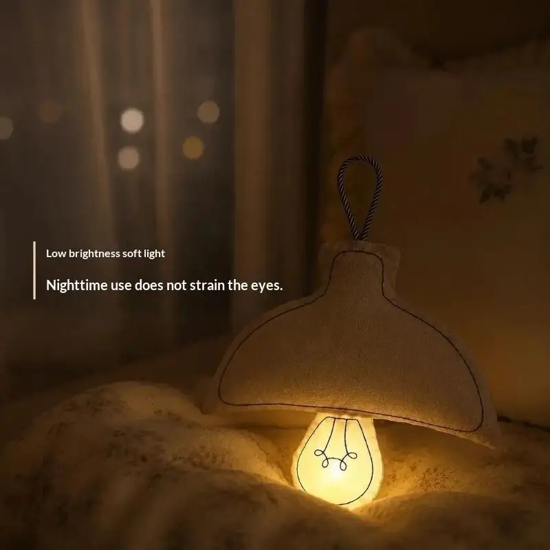 Cotton Table Night Lamp USB Rechargeable Dimmable 3 Color Temperature LED Light for Bedroom Nursery Use