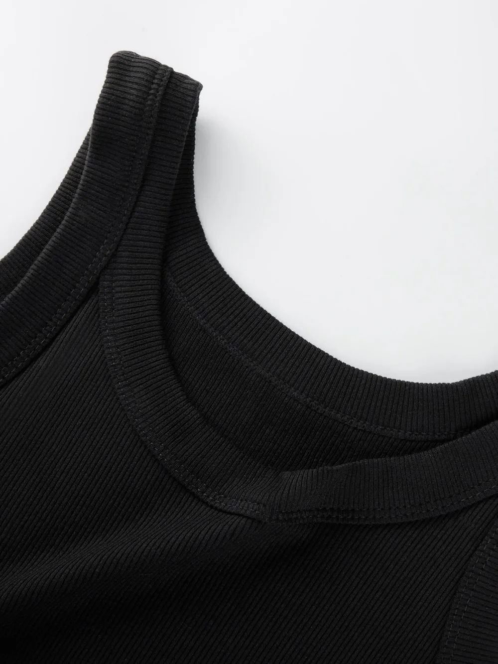 Y2K Ribbed Cotton Tank Tops Womens Summer Slim O-Neck Sleeveless Basic Soft Breathable Vest Sporty Jogging Wear Daily Undershirt image 3