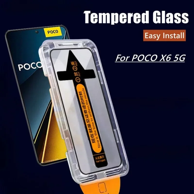 

One Click Easy Install Tempered Glass for Xiaomi Poco X6 Pro 6.67" Full Coverage Screen Protector