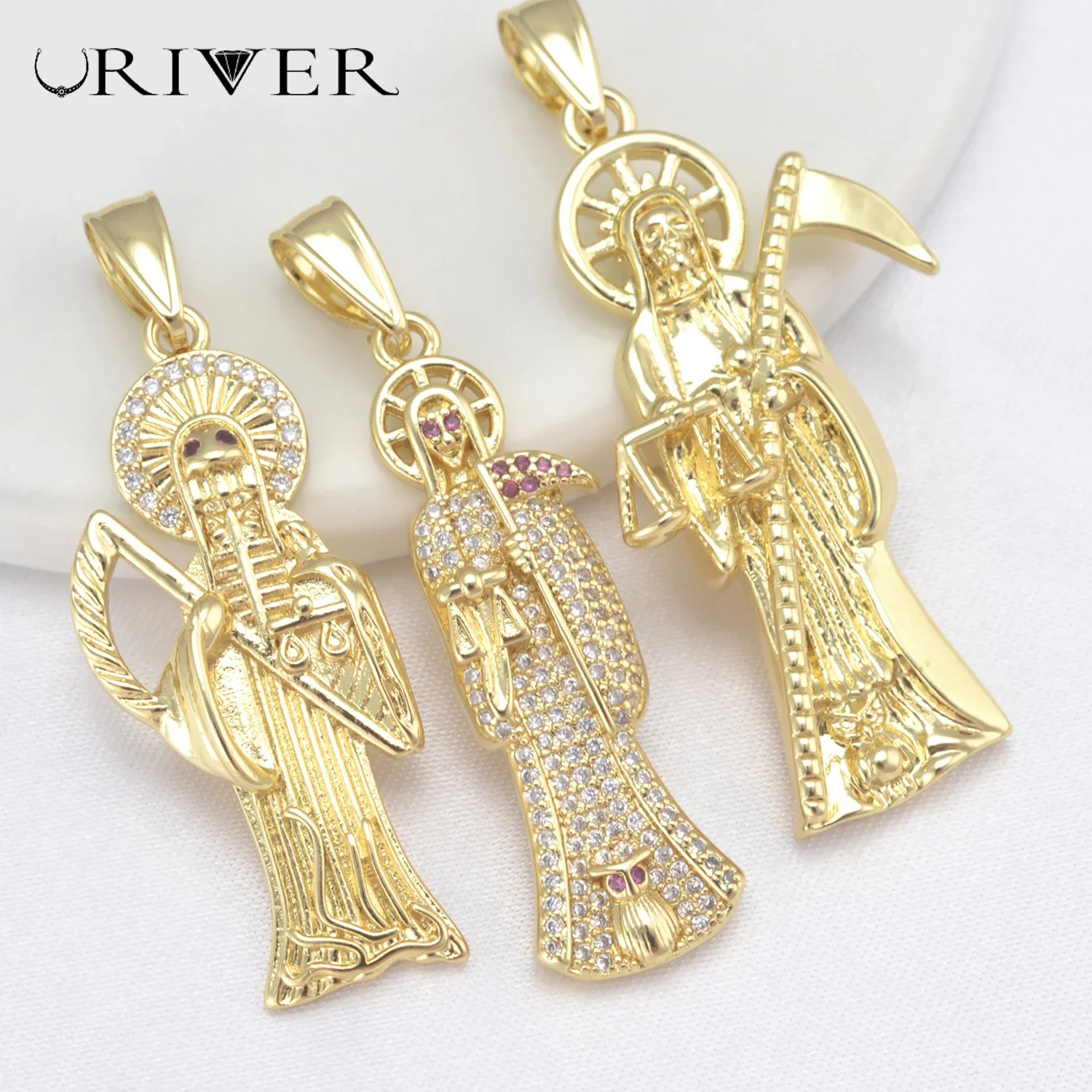 

LJRIVER Grim Reaper Danatus Charms for DIY Jewelry Making Supplies Ancient Greek Mythology Earrings Charms Jewelry Material 6Pcs