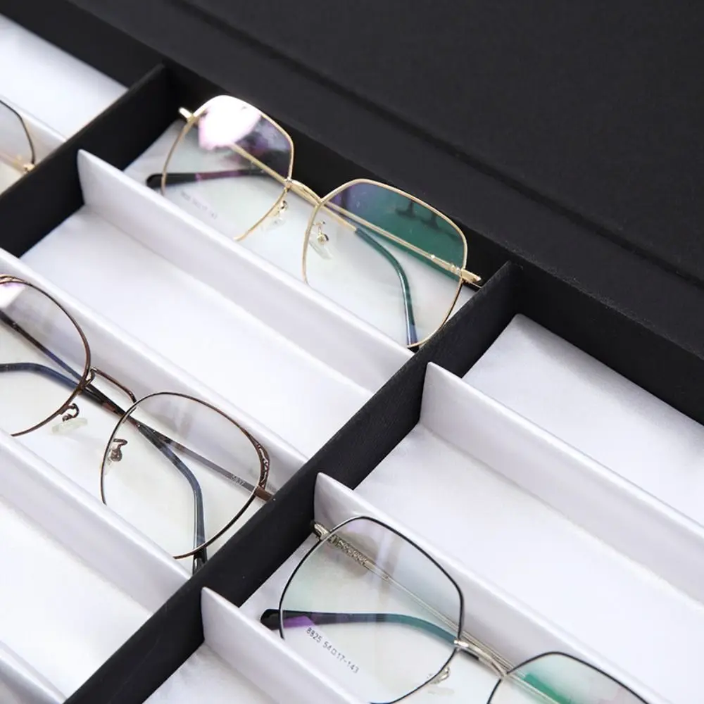 Simple 5/8/15 Slot PU Glasses Case Grids Eyewear Holder Sunglasses Box Jewelry Organizer Jewelry Display Box Hanging