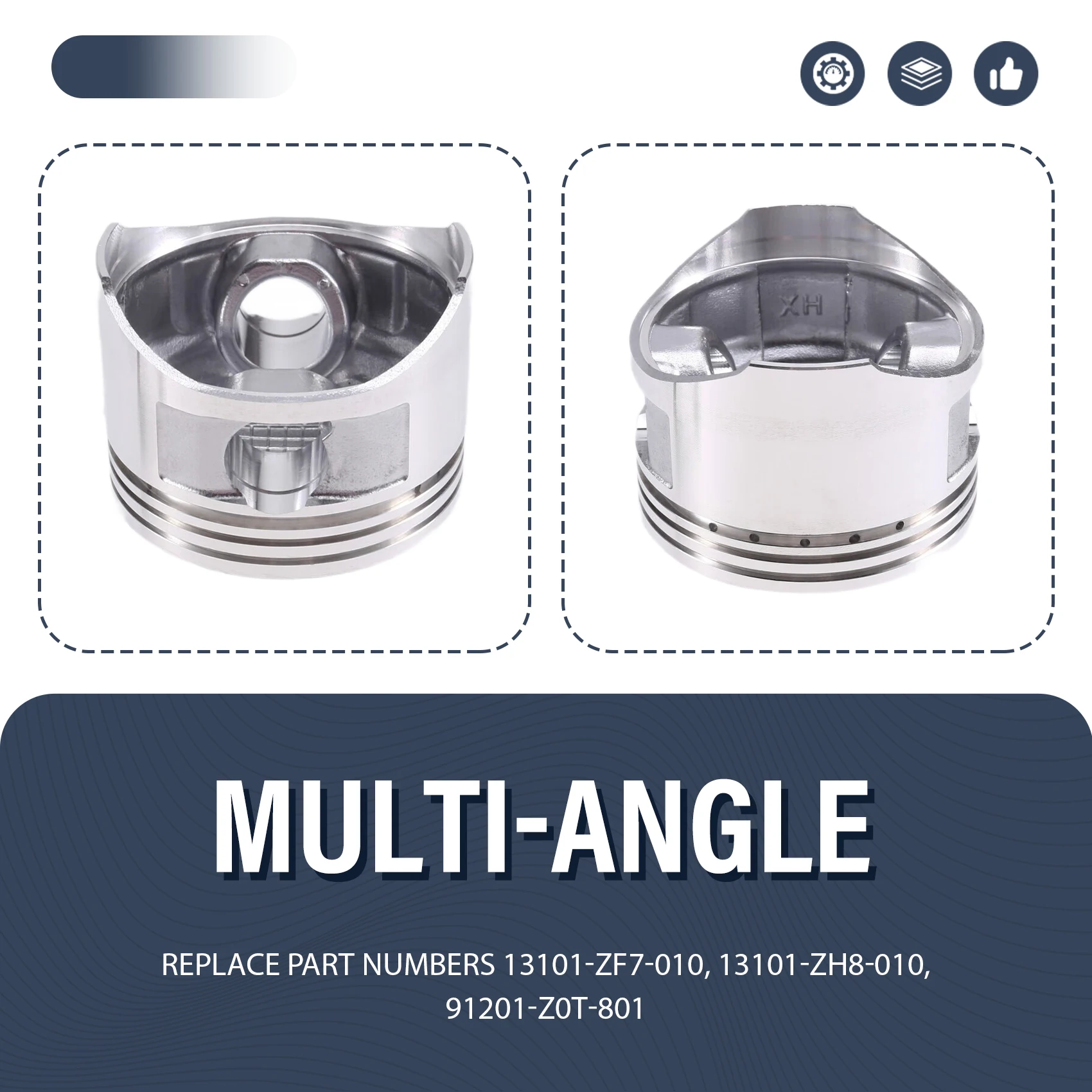 Juego de Anillos de Pistón, Juntas y Retenes de Aceite WF-68mm para Reconstrucción de Generadores Honda GX160 GX200 168F 5.5/6.5 HP 2-3.5 kW de 4 Tiempos