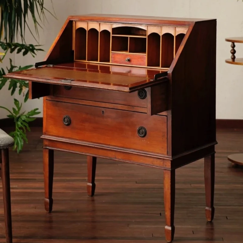 

Solid wood dresser, writing desk, vintage chest of drawers, French multifunctional storage bucket