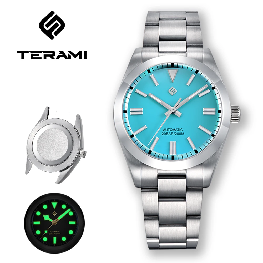 

TERAMI Luxury Men Automatic Mechanical Watches NH35 Business High Stiffness Sapphire 316L Stainless Steel Waterproof Wristwatch