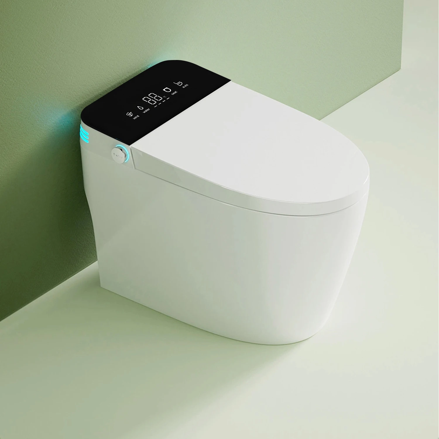 

Smart Toilet with Bidet Built In, Tankless, Foot Sensing , AUTO Open/Close Lid, Heated Bidet Toilet Seat with AUTO Flush,Air Dry