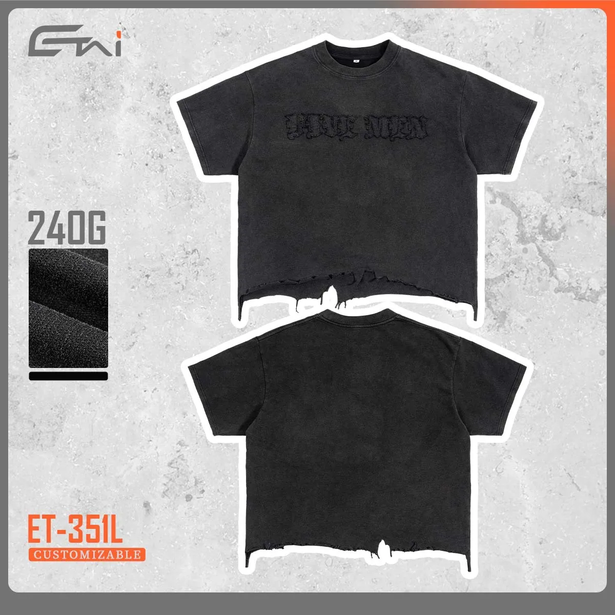 High Quality Cotton Vintage Boxy T Shirt For Men Distressed Streetwear Retro Casual Short Sleeve Tops Tee