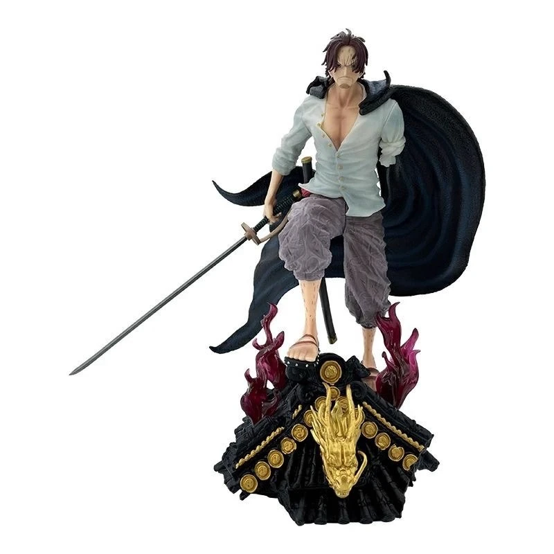 32 cm Neue EIN STÜCK Anime Figur Shanks Umfang PVC Modell Szene Statue Desktop Dekoration Ornamente Kinder Weihnachten Geschenke Spielzeug