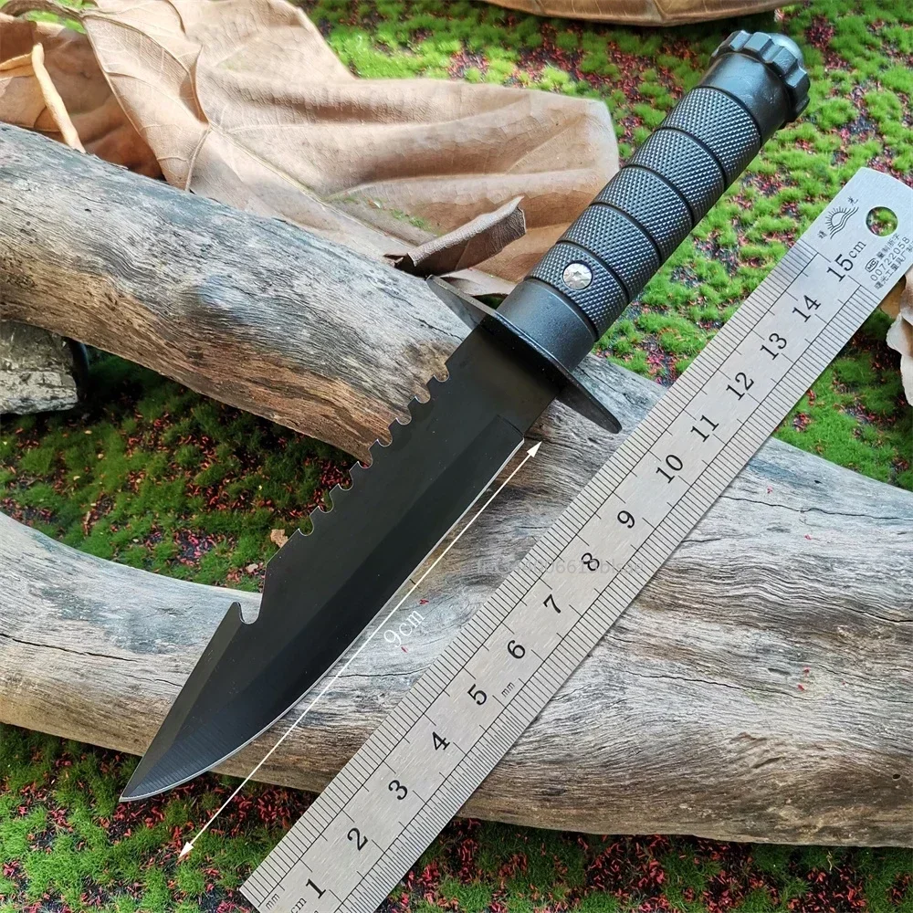 Stainless Steel Outdoor Straight Knife - Tactical Survival Tool Self-Defense Hunting Camping Bushcraft Fixed Blade Knife