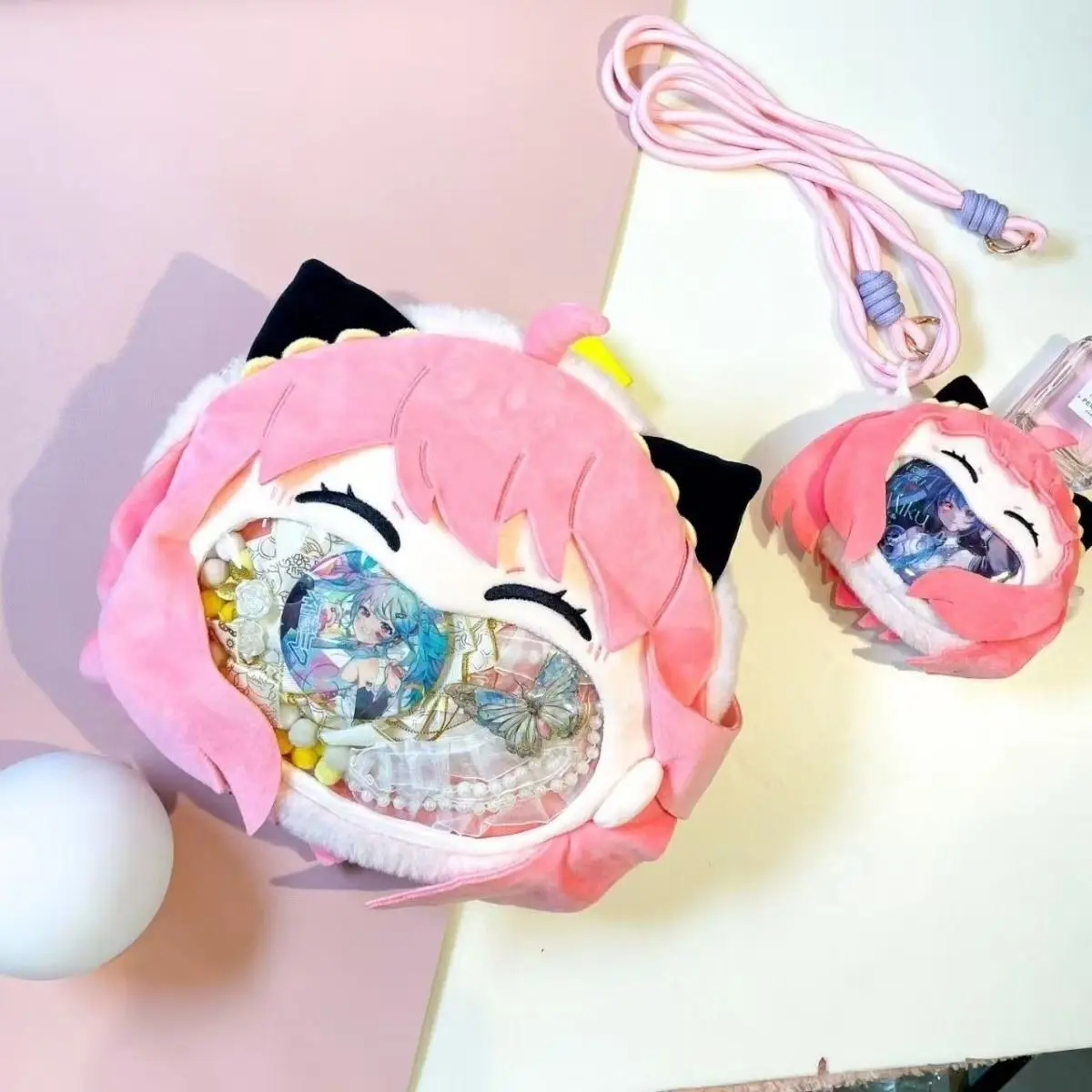 Spy X Family Anya Pain Multifunctional Backpack Crossbody Girly Heart Plush Bag Ani