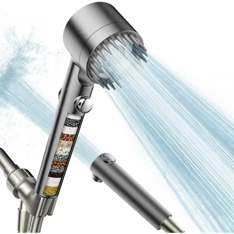 

3 water saver shower head with handheld bathroom 4 in 1 multifunctional massage high pressure jet shower head sprayer