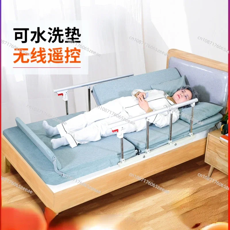 

Old people use electric wake-up AIDS to lift their backs and turn over to care for mattress bedridden patients.