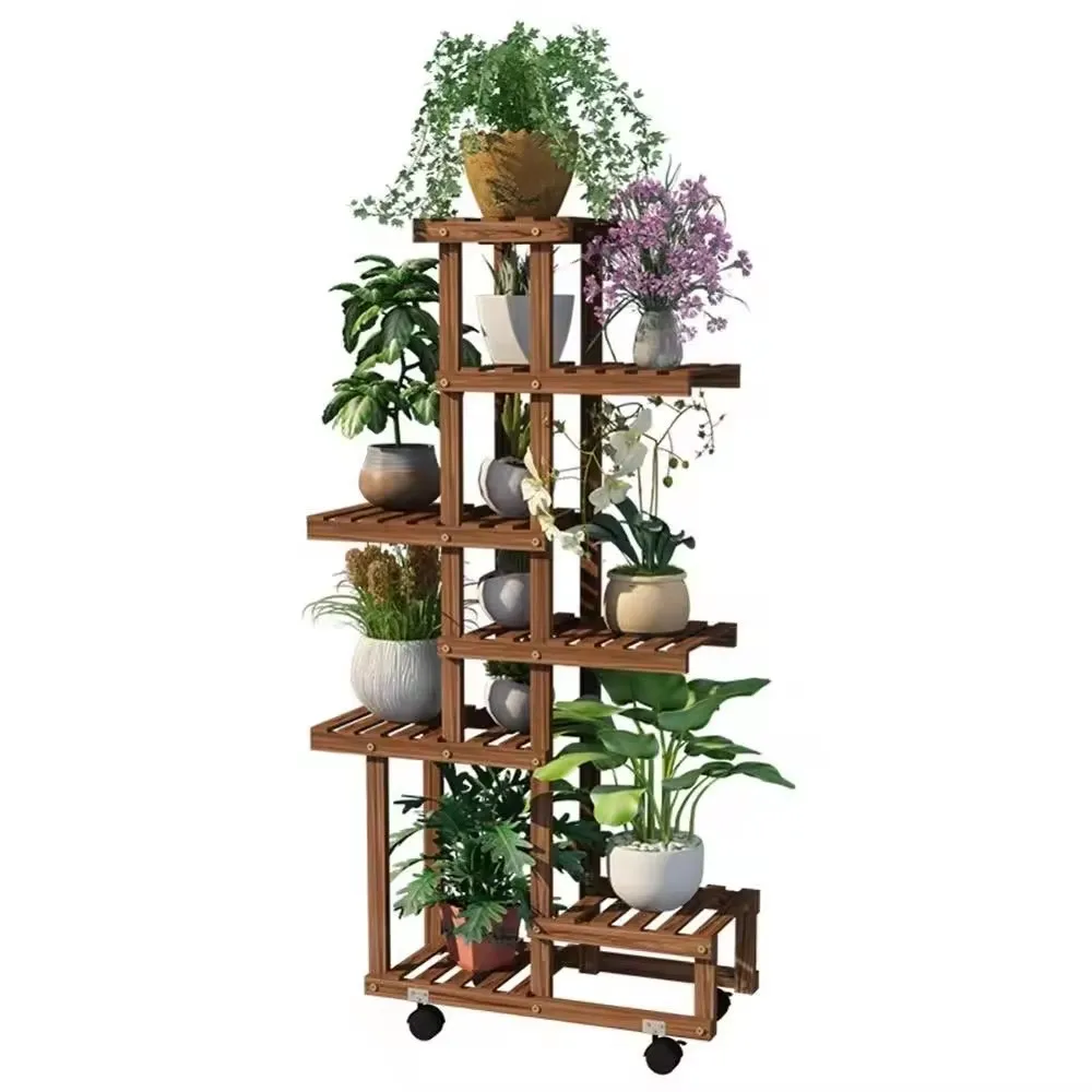 

7 Tier Bamboo Plant Stand for Indoor Outdoor, Corner Tall Plant Shelf for Multiple Plants, Flower Pot Holderpromote sales