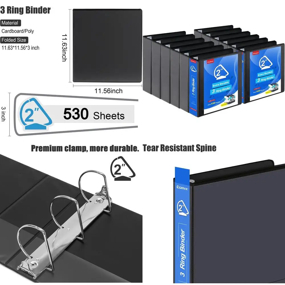 

Durable 2 Inch Slant D-Ring Binder, Holds 500 8.5 x 11 Sheets, 12 Pack in Black