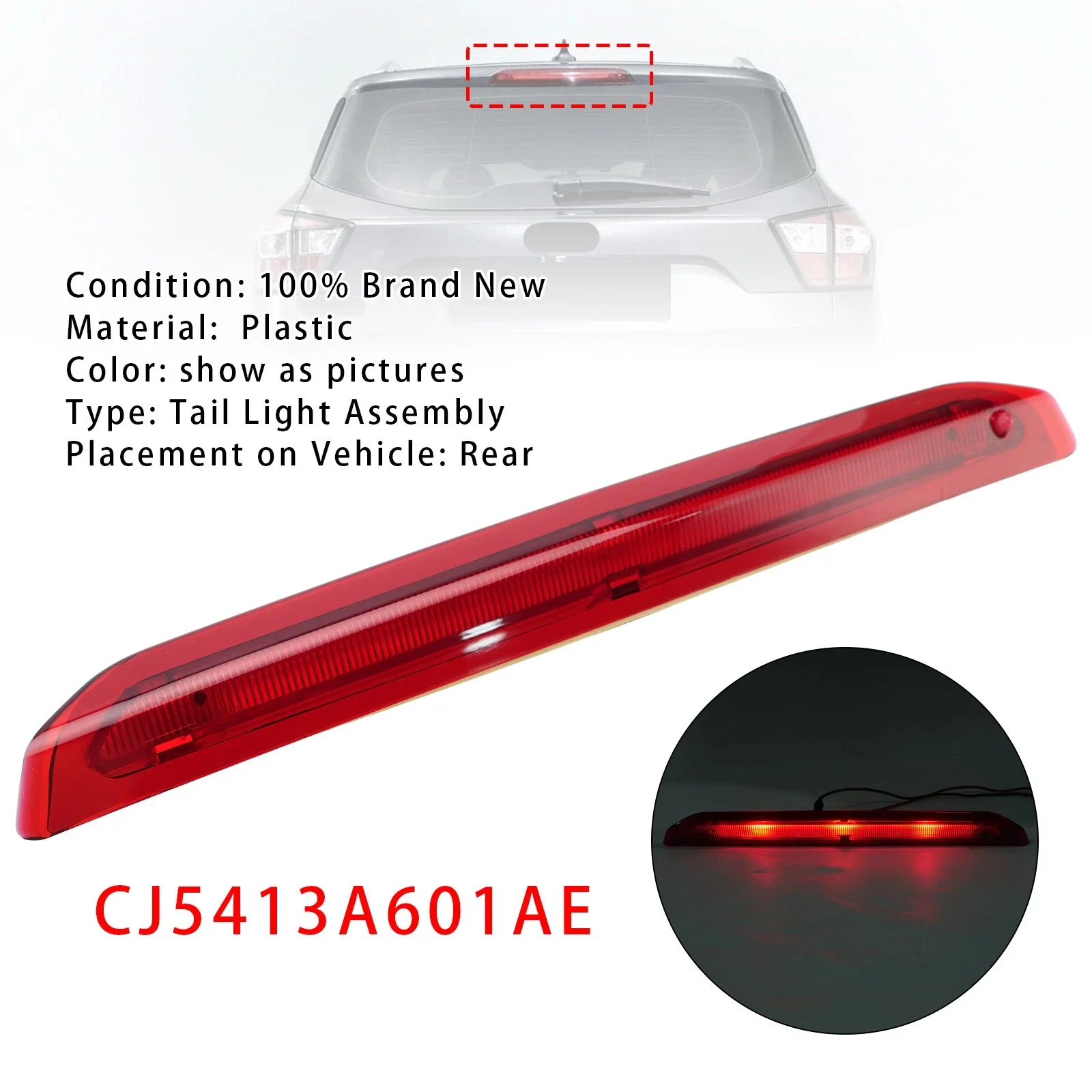 Red Car High Mount LED Rear 3RD Brake Light Tail Stop Lamp For Ford Escape/Kuga MK2 TE TF DM2 2012-2020 CJ5413A601AE 2251160