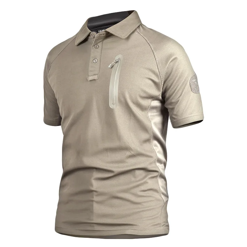 Summer, breathable tactics, shirt men's military fans quick-drying lapel T-shirt, outdoor training short sleeves
