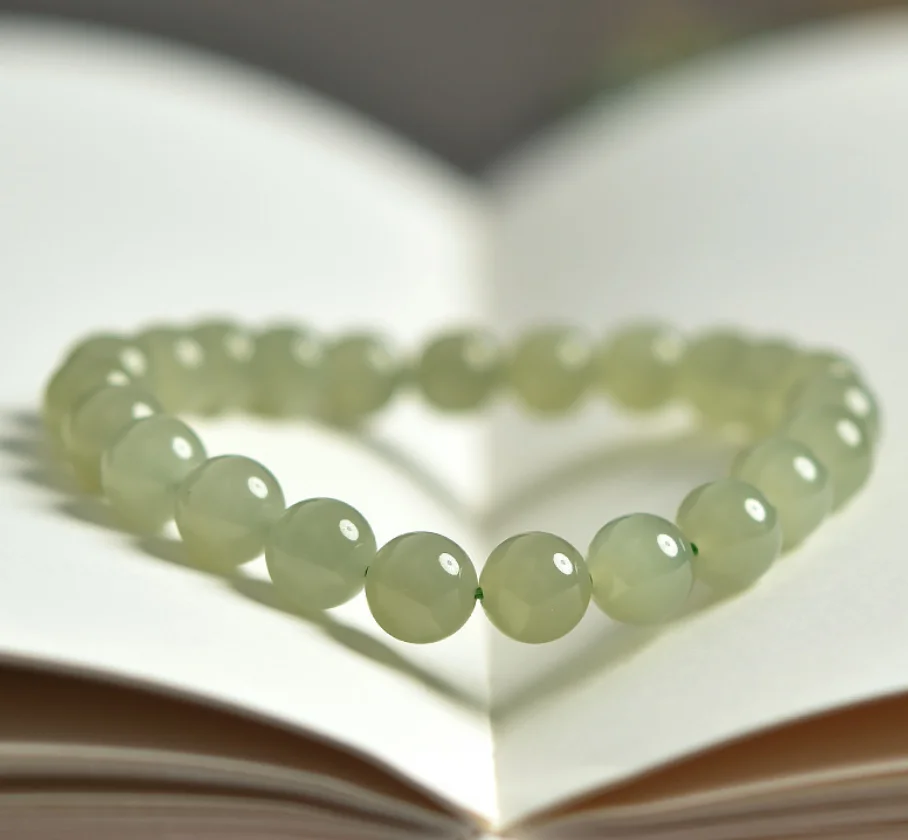 

Ювелирные изделия из натурального нефрита Хэтянь, свободный браслет из бисера, ледяной прозрачный водный браслет для мужчин и женщин