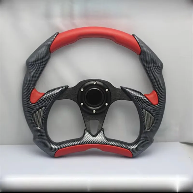 Car Modified Semicircle PVC 14 Inch Steering Wheel Modified Racing Sports Car Universal Steering Wheels Interior Parts