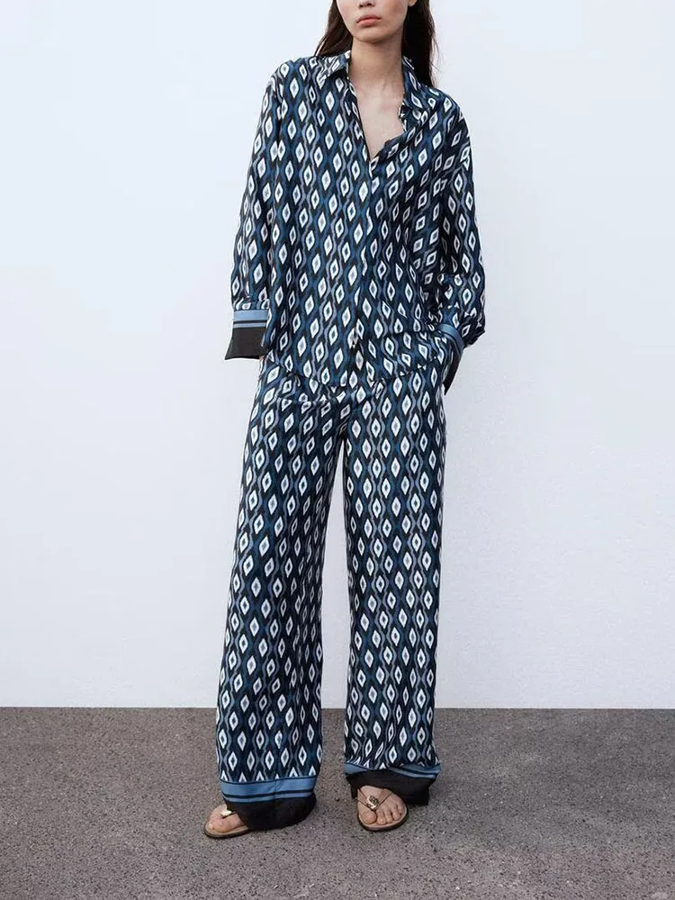 طقم نسائي جديد لربيع 2025 يتكون من قميص بياقة مقلوبة وبنطلون طويل كاجوال بأكمام طويلة، زي عمل وزي مدرسي #4