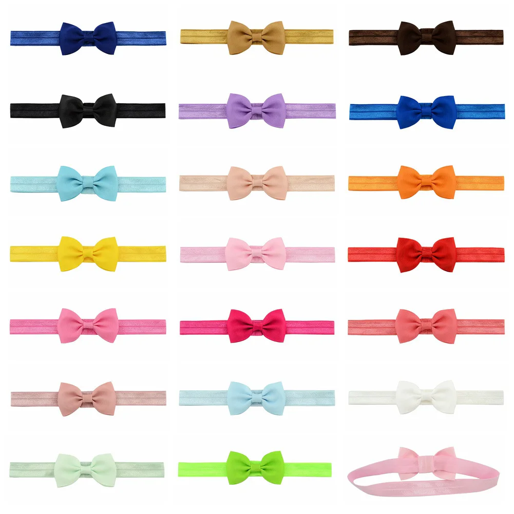 20pcs Children\'s Bow Headband Small Bow Elastic Headband