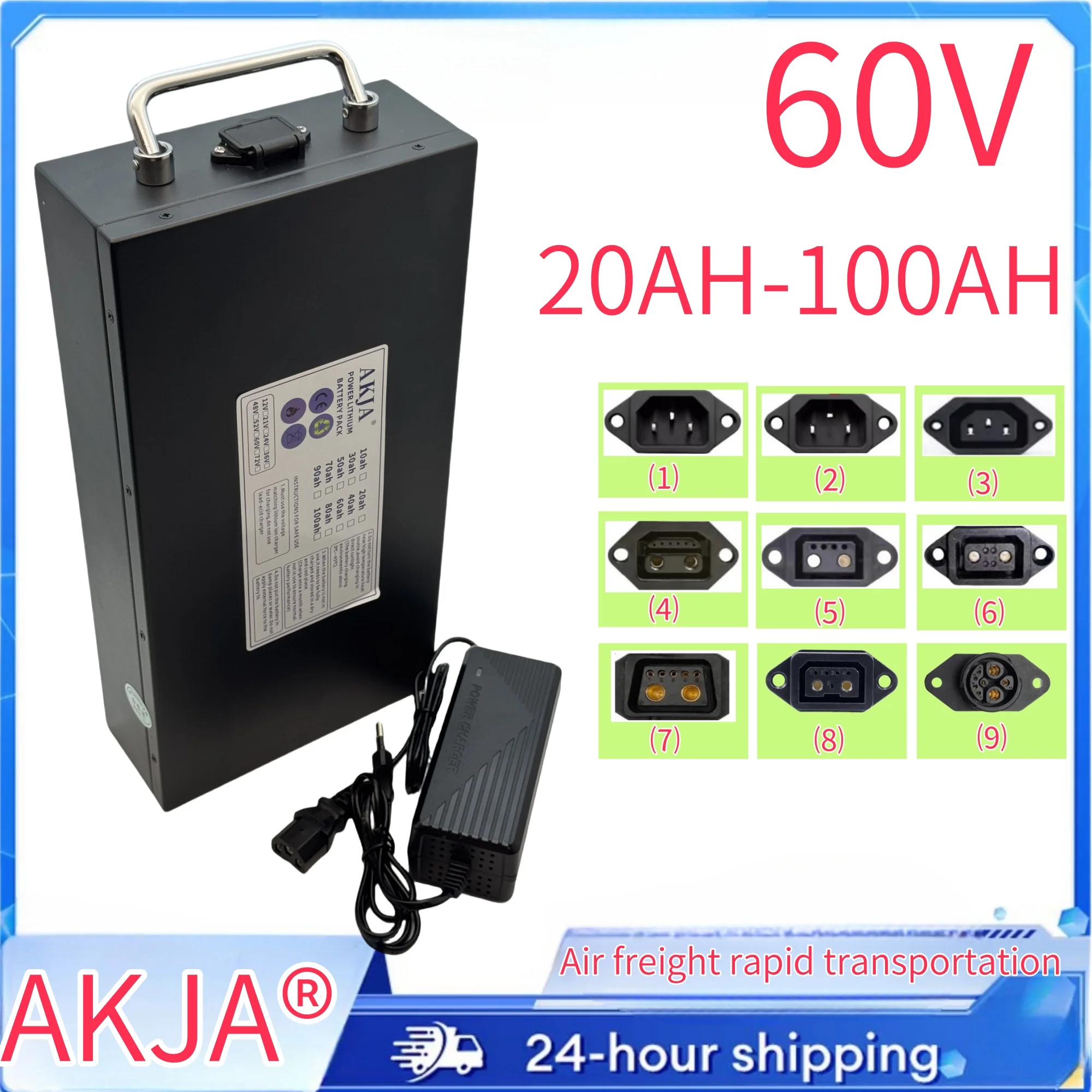 

Air fast transportation，60V100AH，Send within 24 hours，18650 lithium battery，Lithium battery pack，Suitable for motors below 3000W