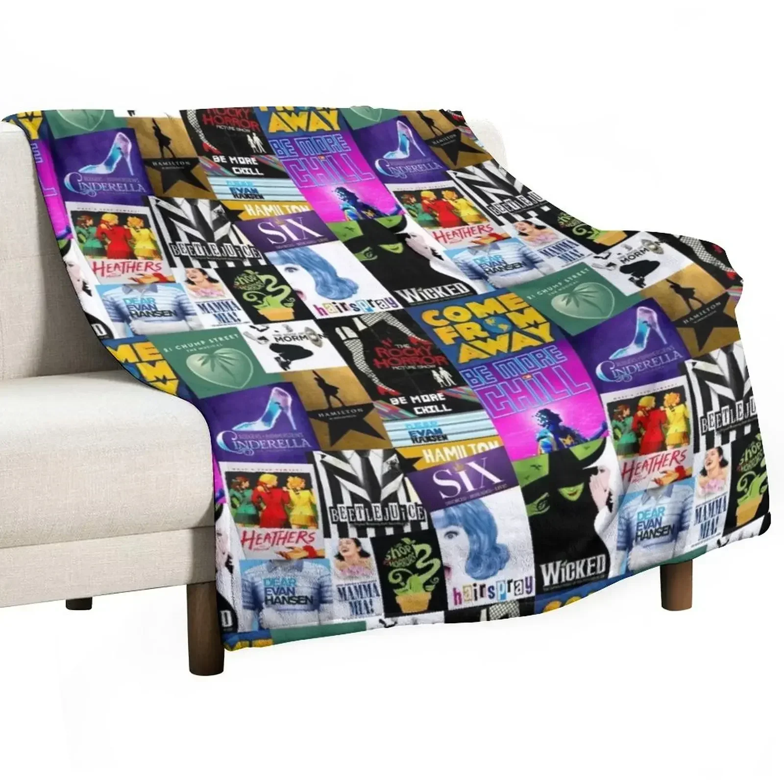Musicals Collage III Original Throw Blanket decorative Designers Thermal Sofa Throw Plaid on the sofa Luxury Blankets
