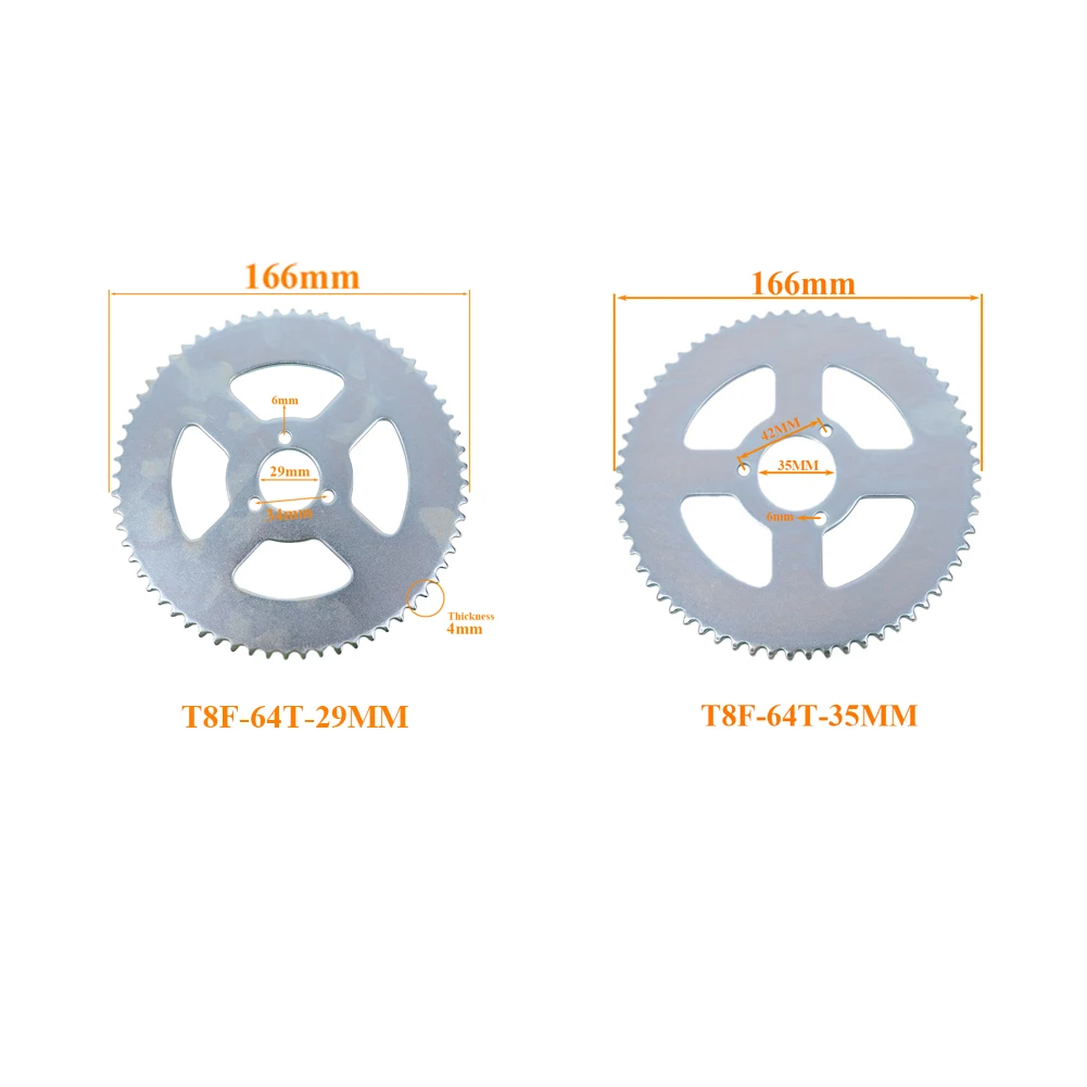 

T8F 64T 29mm 35mm Inner Diameter 64 Tooth Rear Chain Sprocket Plate 3 Holes For 47cc 49cc Pocket Bike Mini Moto Quad ATV Parts