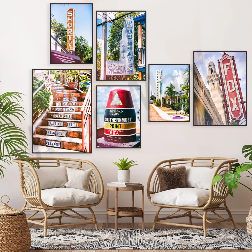 Maui, Hawaii, Strand Theater, Islamorada, Key West, Florida Keys Photography, Staircase Photography, Welcome Sign Travel Poster