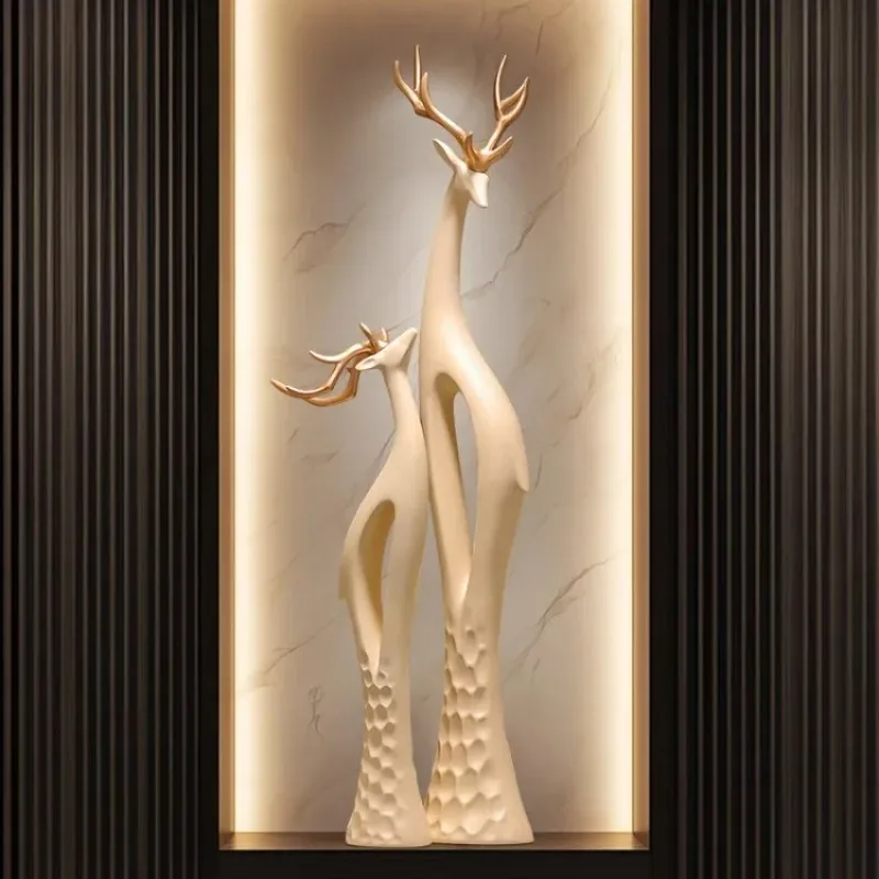 DSA entrance entrance slender vertical height lucky deer decorative ornament high-end niche living room TV cabinet sculpture