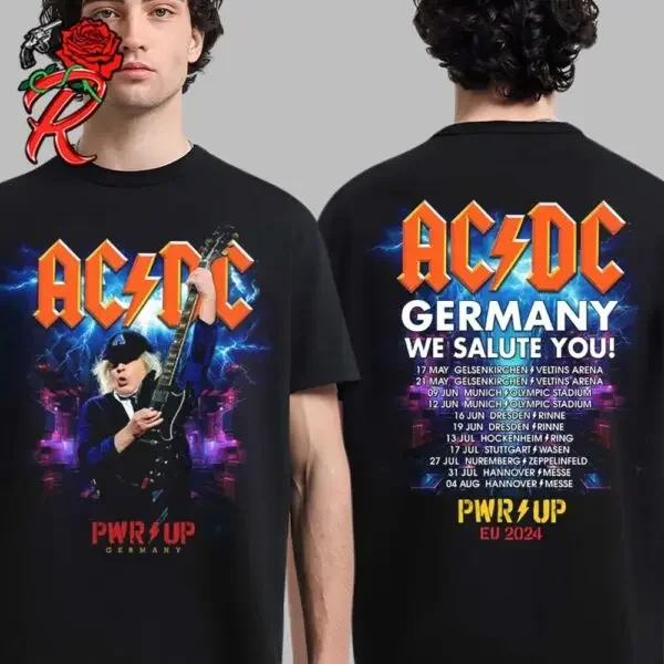 AC DC Concert Poster for Shows At Messe in Hannover Germany on July 31 and August PWR Up Tour Europe 2024 Classic T-Shirt