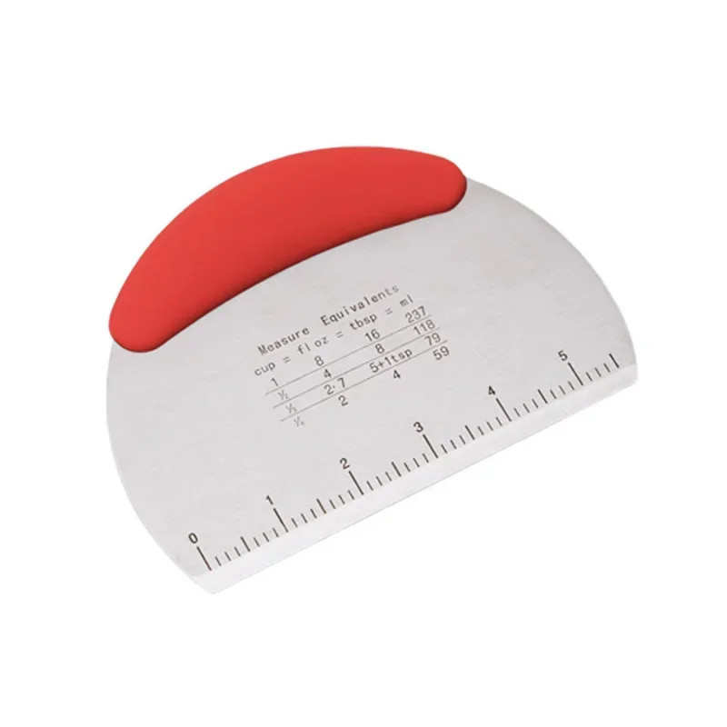 

1Piece Flour Cutter Stainless Steel with Scale Flour Dough Cutter Rice Noodles Scraper Household Kitchen Cake Baking Scraper