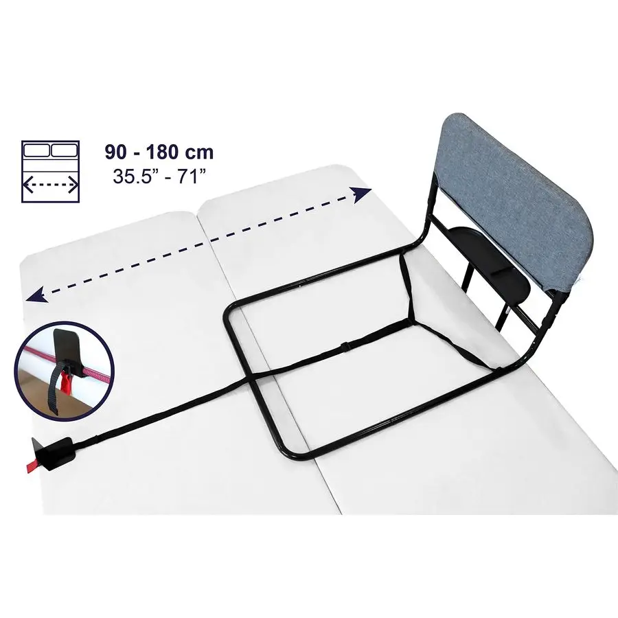 Side Rails for Beds for Seniors, Adjustable Bed Assist Rail for Seniors, Storage Pocket amp Tray, Fixing Straps, Fits Twin Full