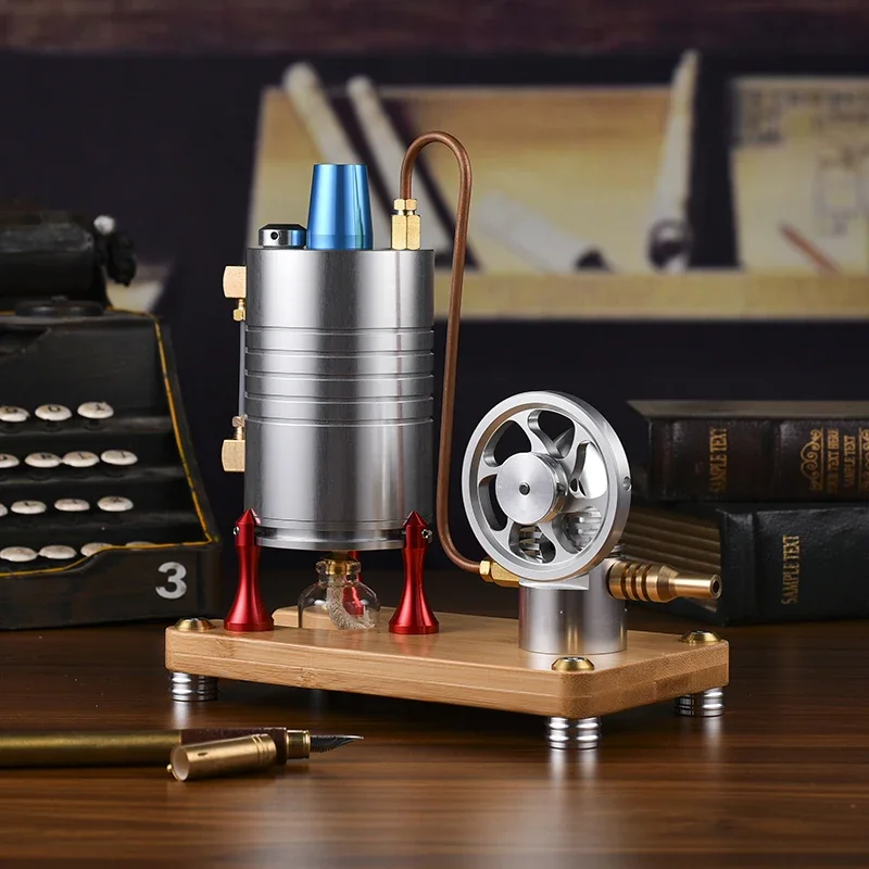 Steam Engine Model Retro with Heating Boiler Start Engine Model Physics Experiment Toy K006