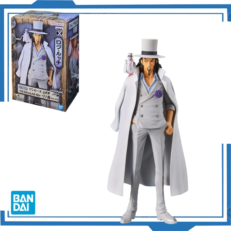 Bandai Original Banpresto Anime One Piece DXF The Grandline Men Wano Country Rob Lucci PVC Action Figure Collectible Model Toys