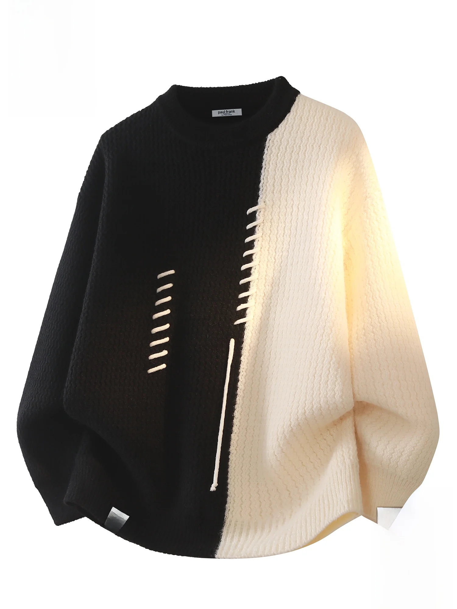 

PaulFrank Retro Color Blo round Ne Knitted Sweater Men's Casual Warm Design Winter Top Polyester Fiber Long Sve Crew Ne