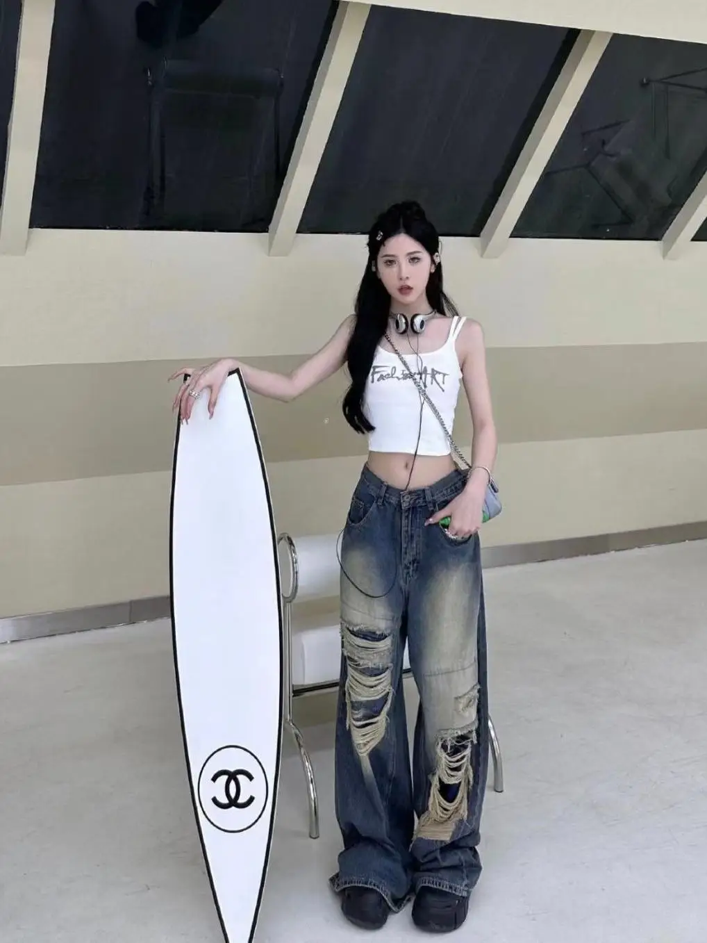 Jean classique droit pour femmes, Palazzo, jambes larges, drapé fluide, Denim, mode élégante, Chic, tendance, moderne, ambiance de rue