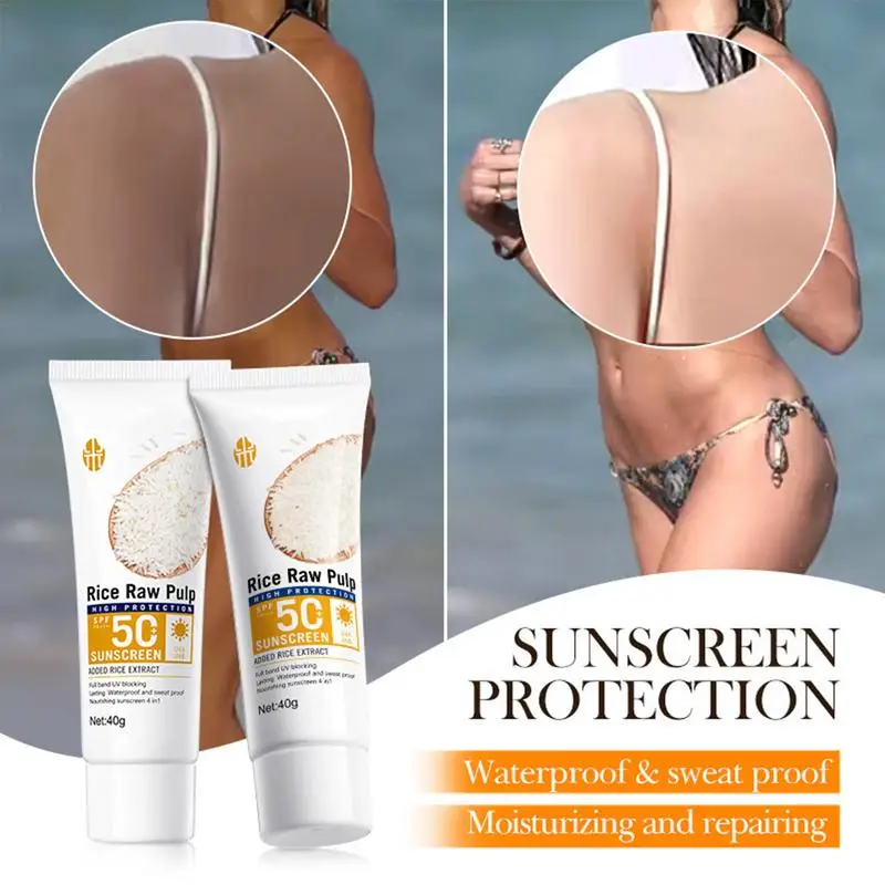 Crème solaire contre les probiotiques de riz Spf 50 +, haute protection solaire, hydratante pour la peau, gratitude solaire, protection UV, solaire