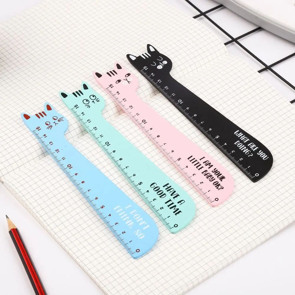 

Cat's Paw Cute Wood Tools Ruler Creative Cartoon 15CM Straight Ruler Funny Novetly Student Straight Ruler School