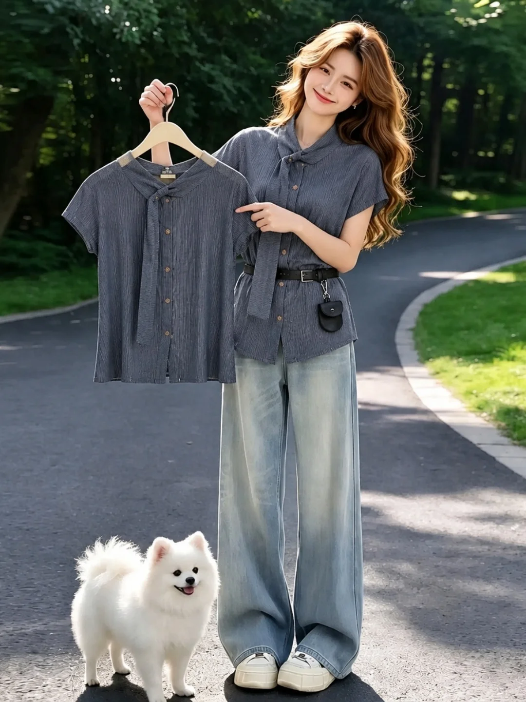 

2026 Summer Commute Style Women's Short Sleeve Shirt Korean Version Single Button Fashion Trend Design Sense Top Silk Material