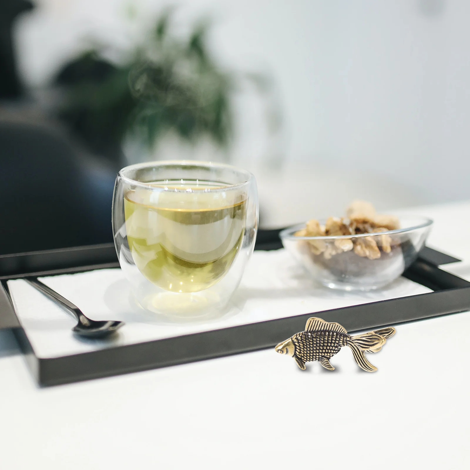 

Koi Fish Tea Pet Feng Shui Goldfish Decor Wealth Prosperity Lucky Ornament for Home Office Desk Feng Shui Decor for Home