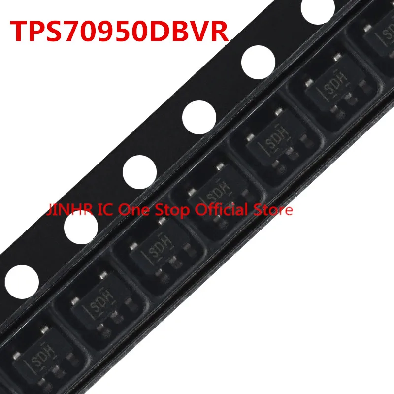 New, 10PCS TPS70950 TPS70950DBVR, Marking SDH, sot-23-5, Voltage Regulators